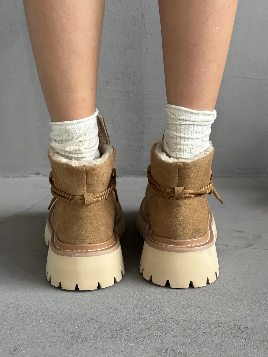 Ботинки женские натуральная замша шерсть