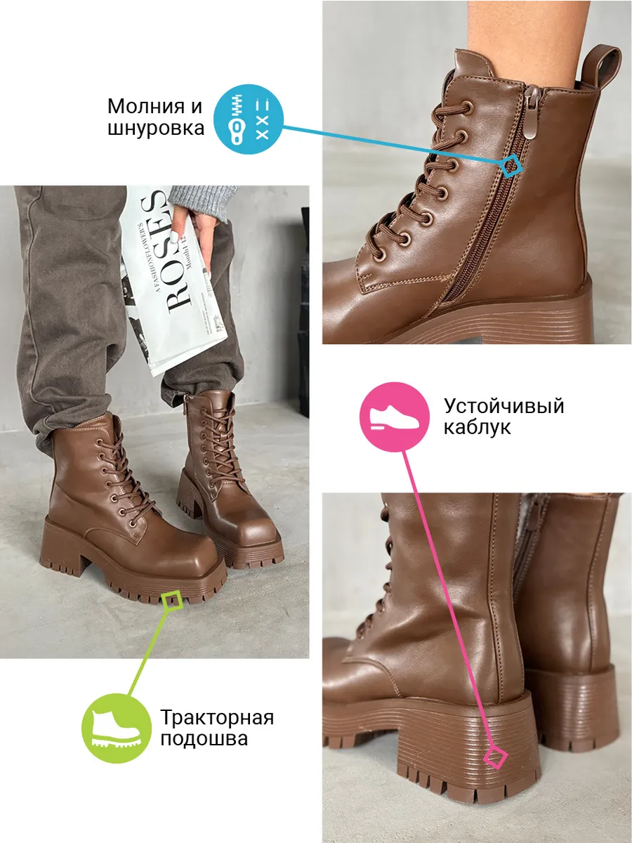 Ботинки женские экокожа