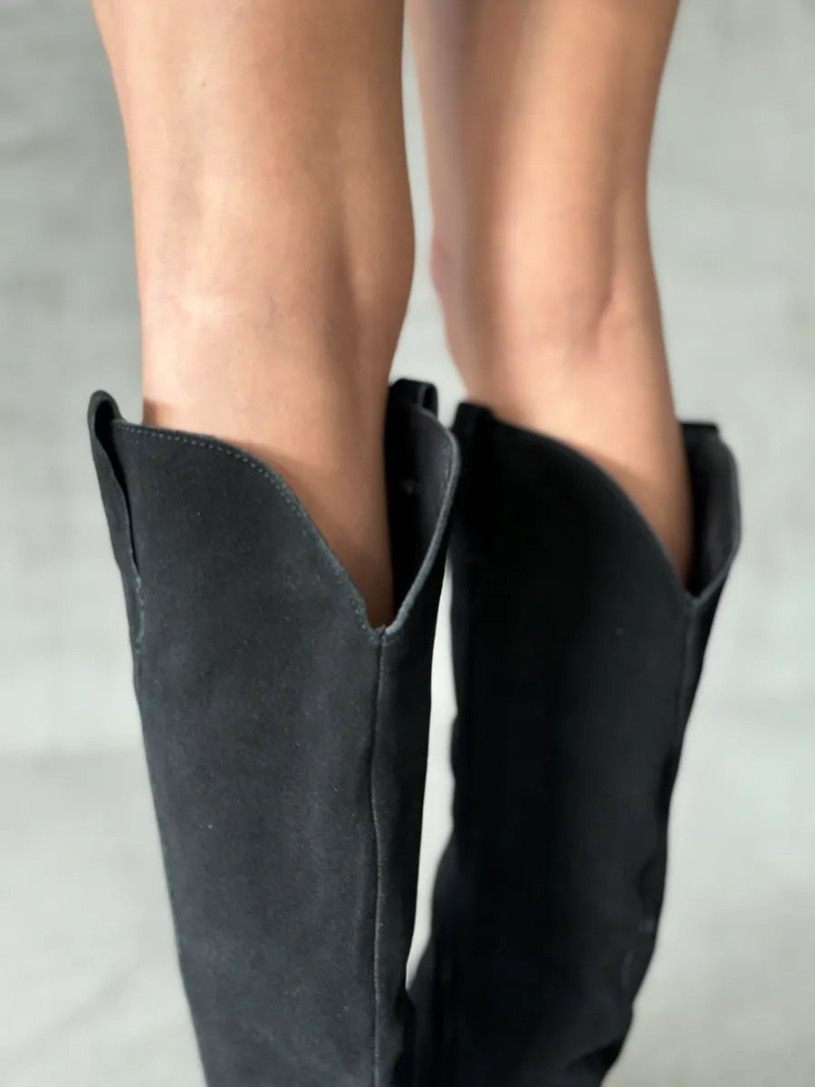 Сапоги казаки натуральная замша