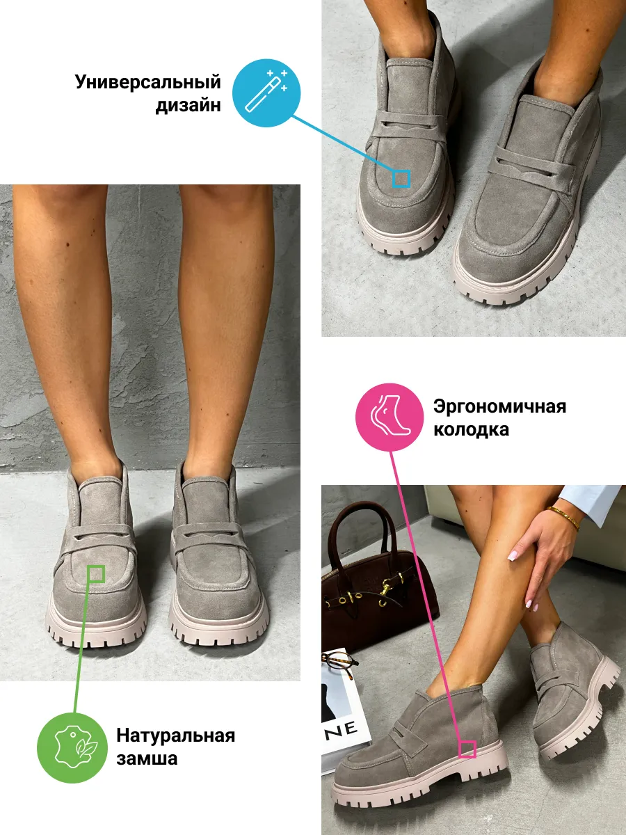 Ботинки женские натуральная замша