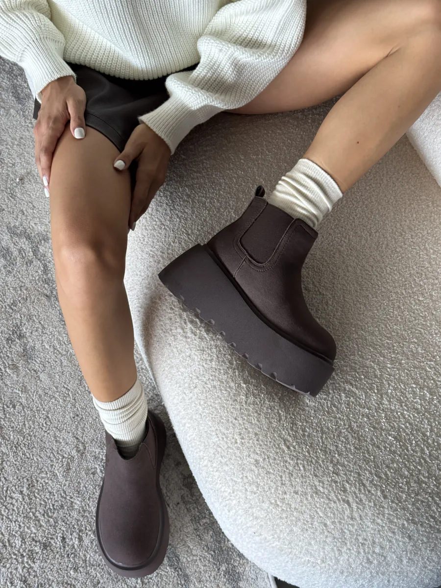 Ботинки женские текстиль шерсть