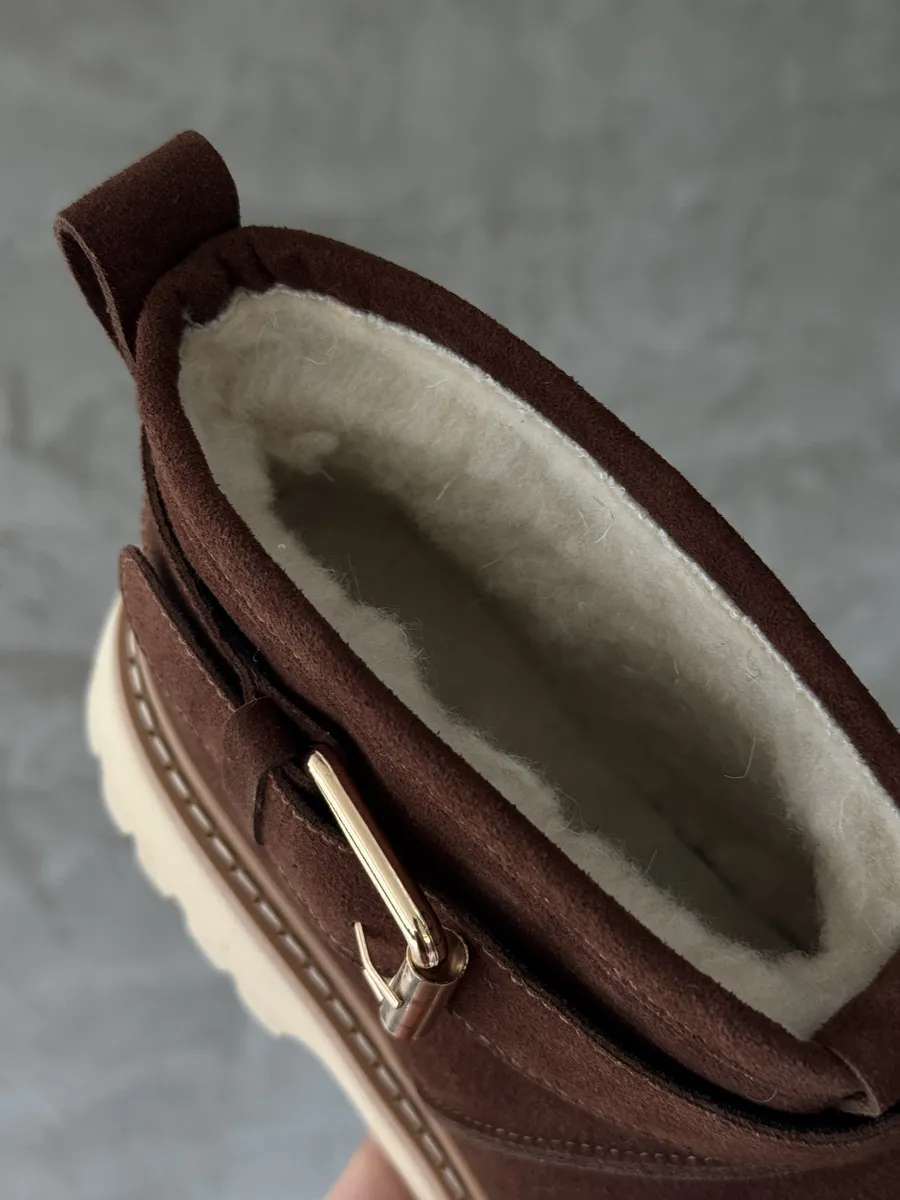 Ботинки женские натуральная замша шерсть