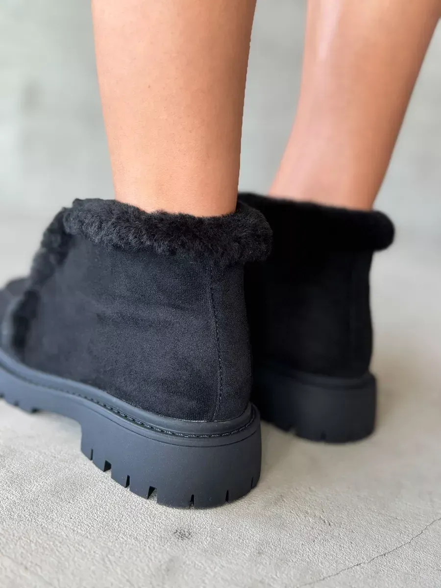 Ботинки женские экозамша шерсть