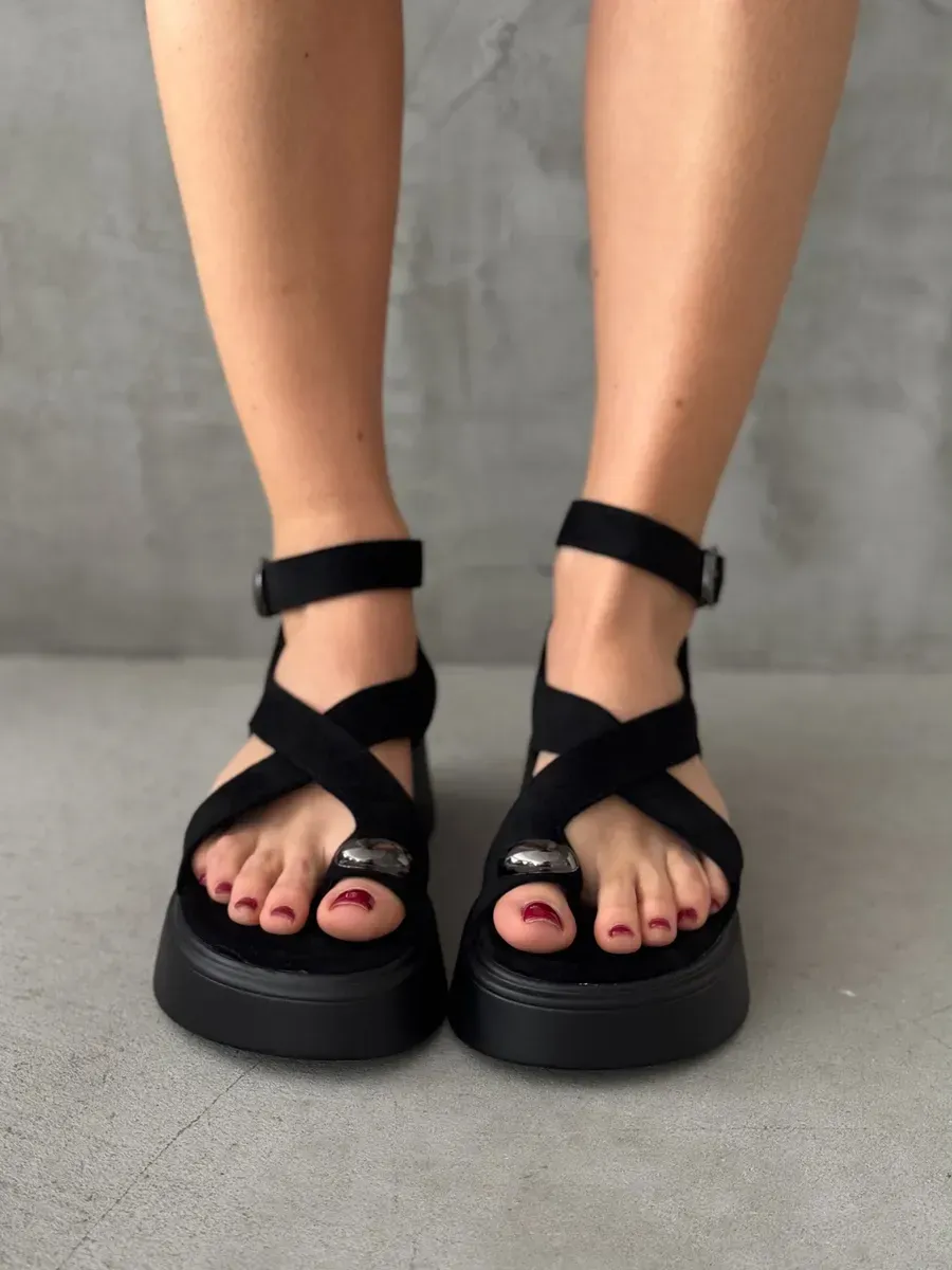 Босоножки женские экозамша