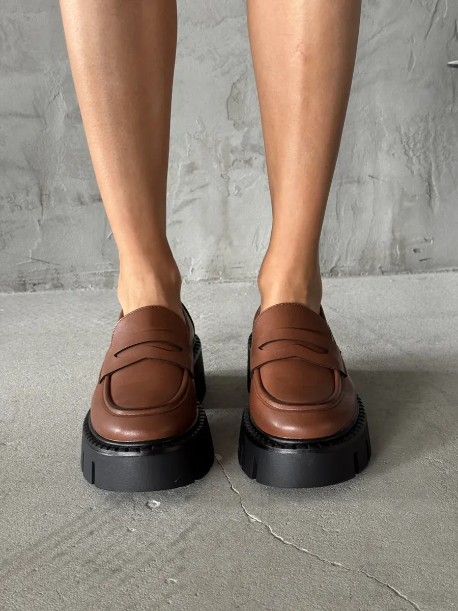 Лоферы на платформе высокой подошве