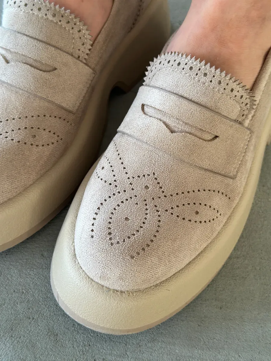 Лоферы женские экозамша