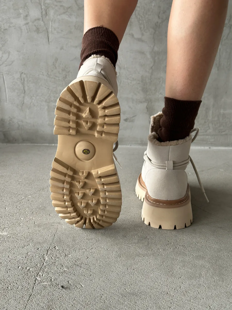 Ботинки женские натуральная замша шерсть