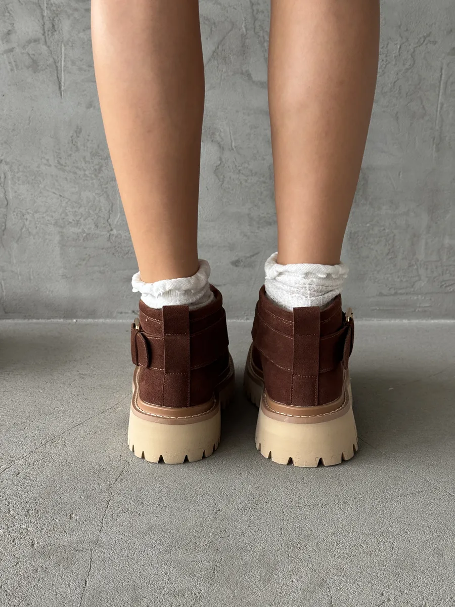 Ботинки женские натуральная замша шерсть