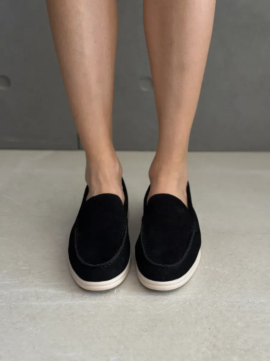 Лоферы женские натуральная замша