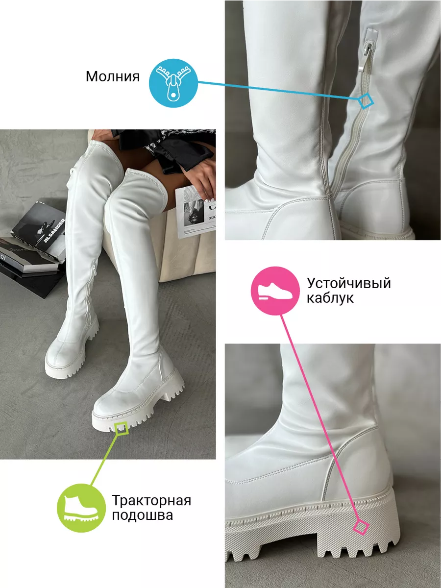 Ботфорты женские экокожа еврошерсть