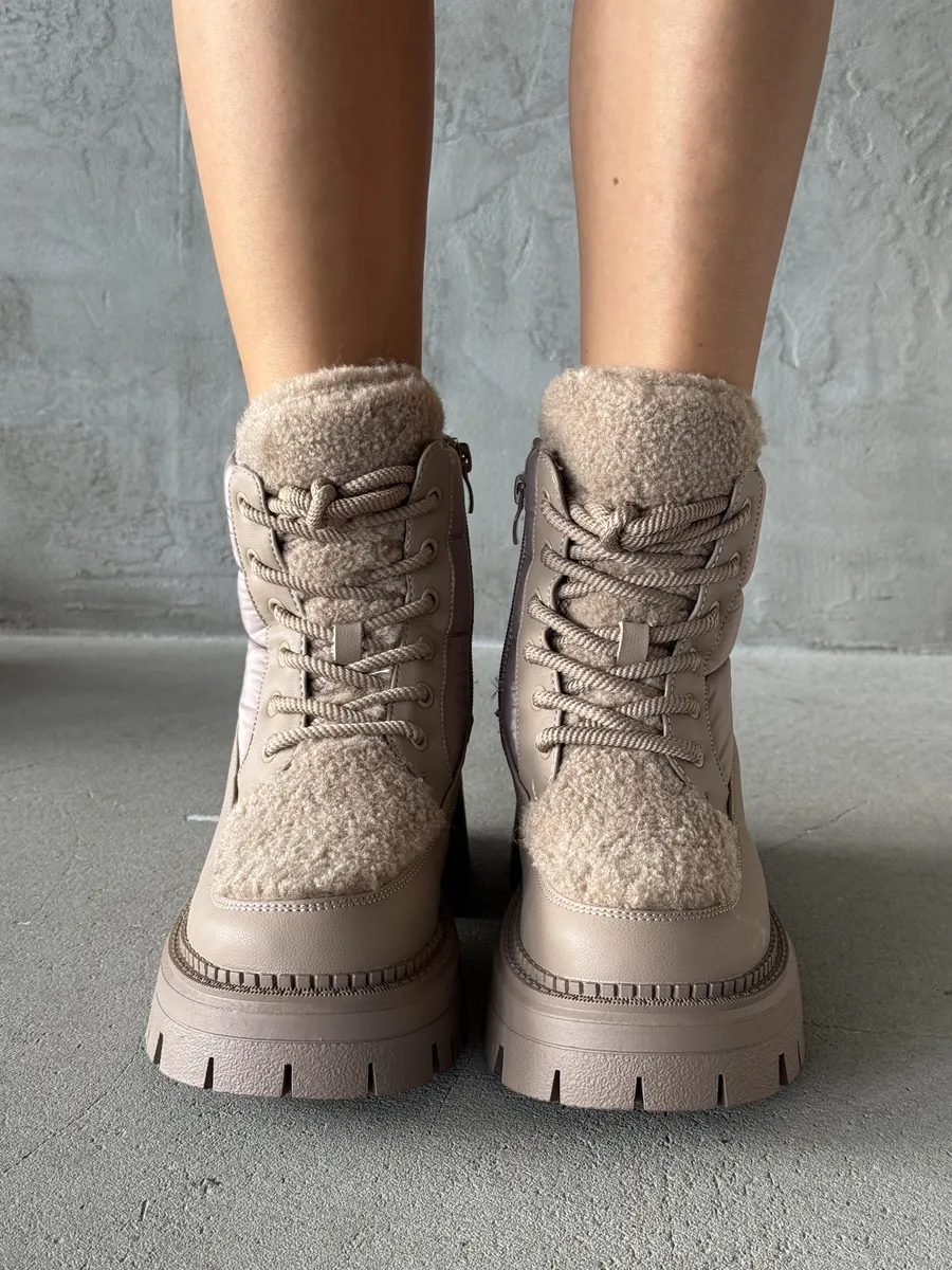 Ботинки женские текстиль шерсть