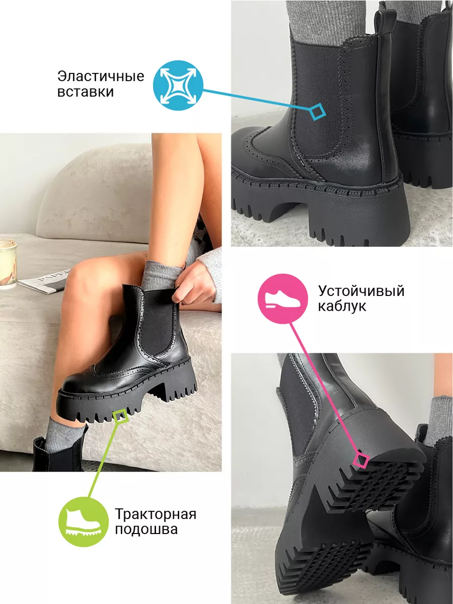 Ботинки женские экокожа
