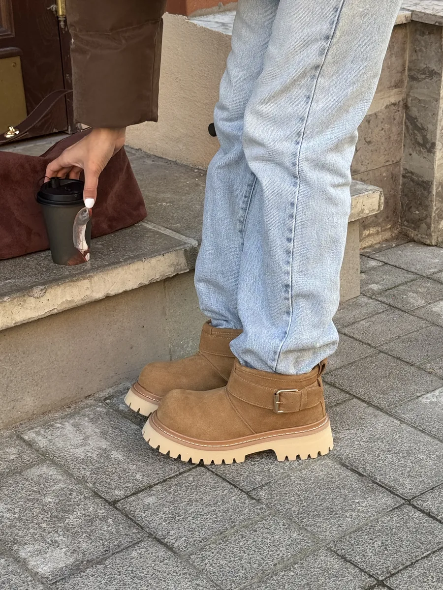 Ботинки женские натуральная замша шерсть