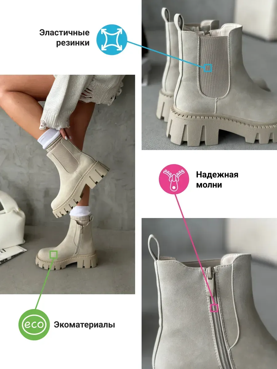 Ботинки женские экокожа