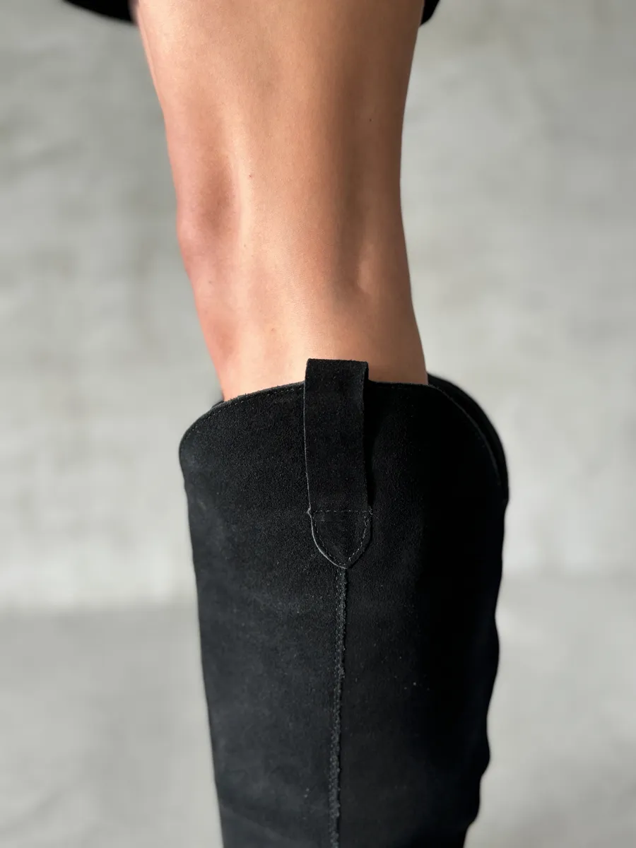 Сапоги казаки натуральная замша