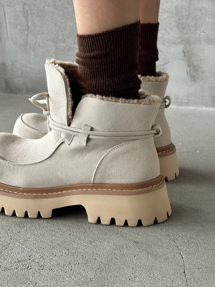 Ботинки женские натуральная замша шерсть