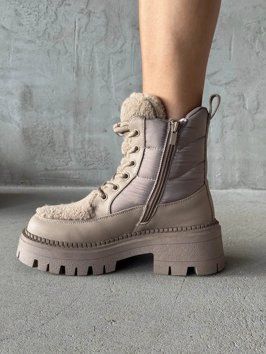 Ботинки женские текстиль шерсть