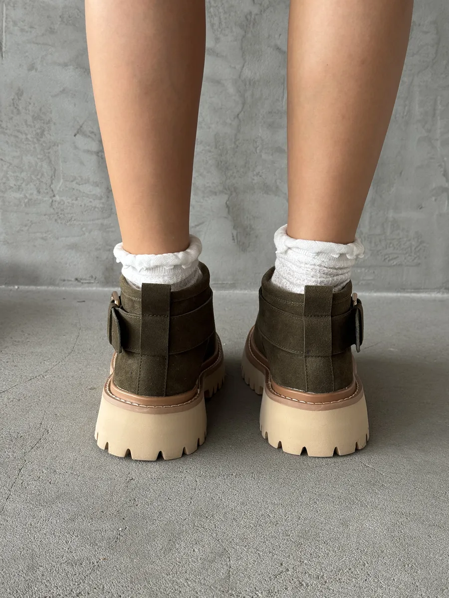 Ботинки женские натуральная замша шерсть