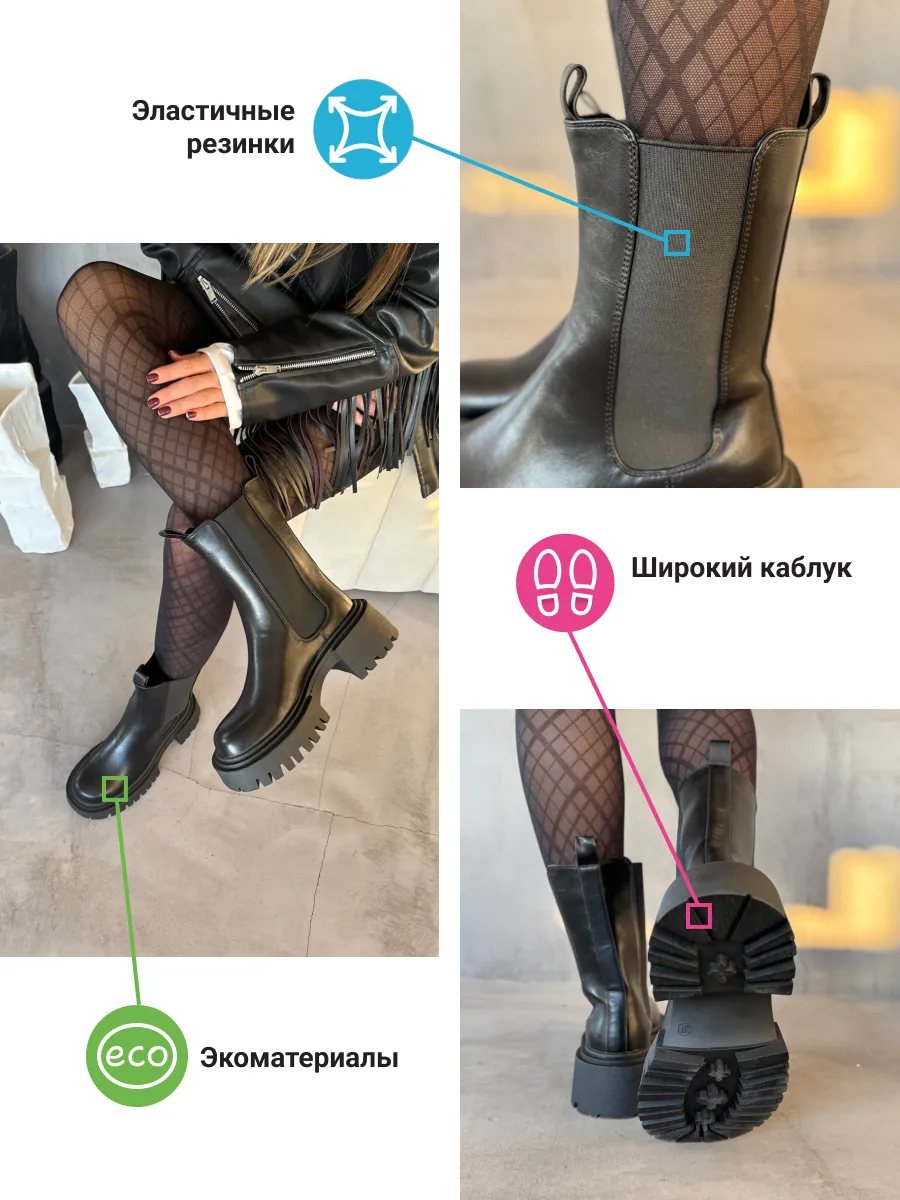 Ботинки женские экокожа
