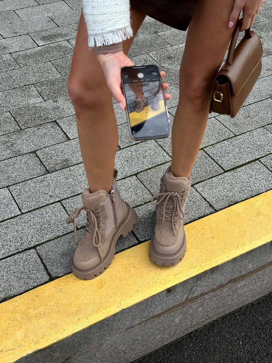 Ботинки женские текстиль шерсть