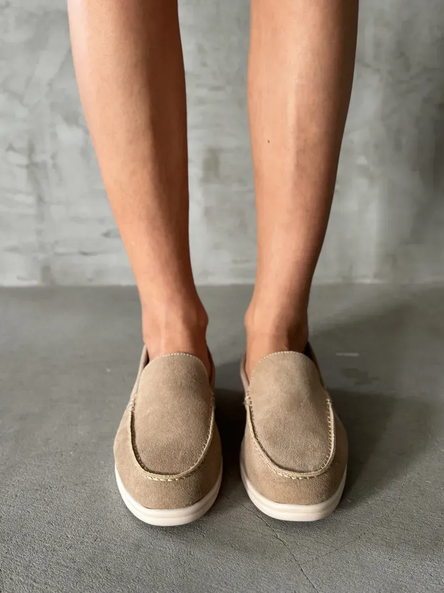 Лоферы женские натуральная замша