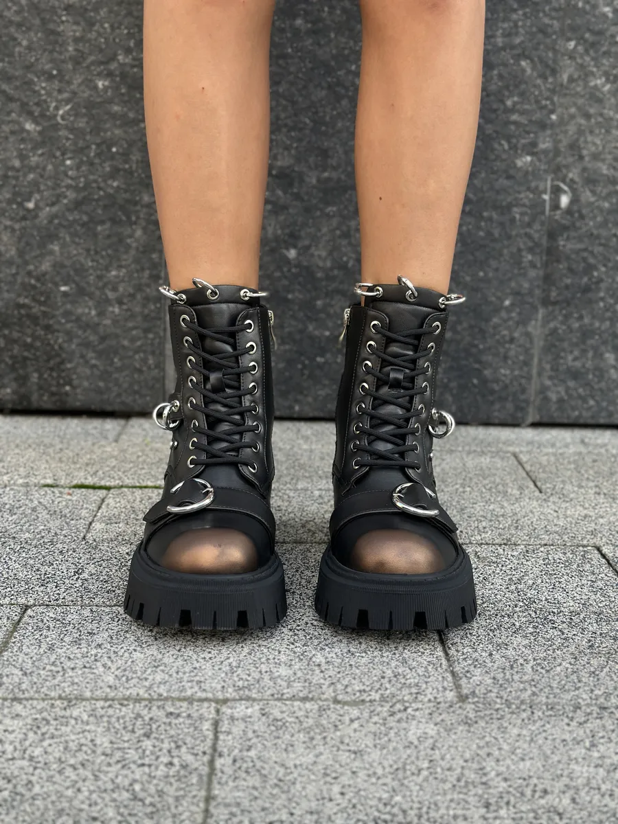 Ботинки женские экокожа шерсть