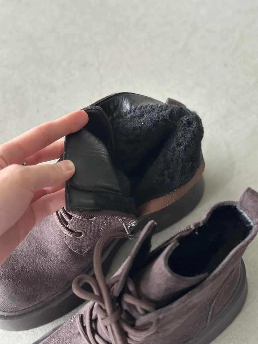 Ботинки женские экозамша шерсть