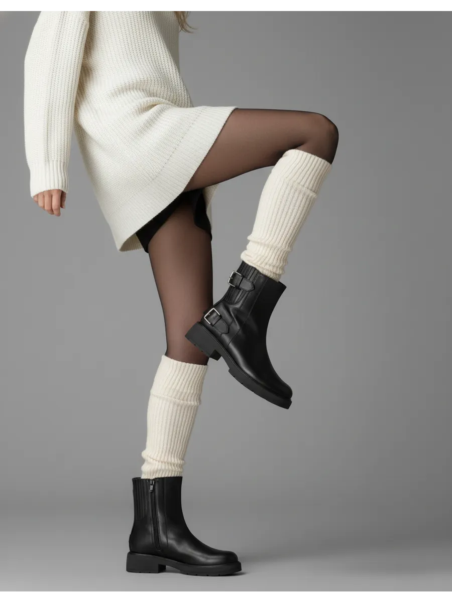 Ботинки женские экокожа шерсть