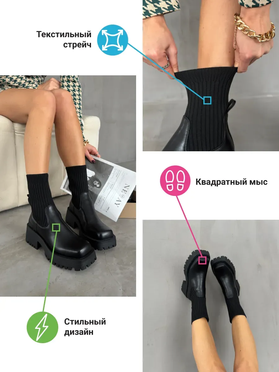 Ботинки женские экокожа