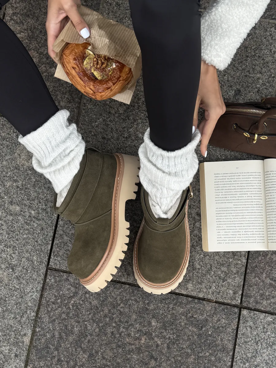 Ботинки женские натуральная замша шерсть