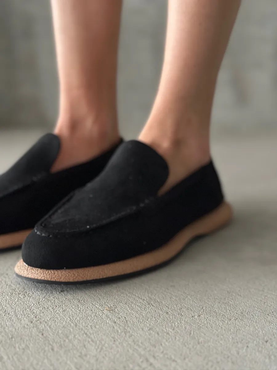 Лоферы женские экозамша