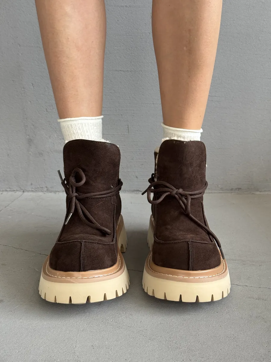 Ботинки женские натуральная замша шерсть