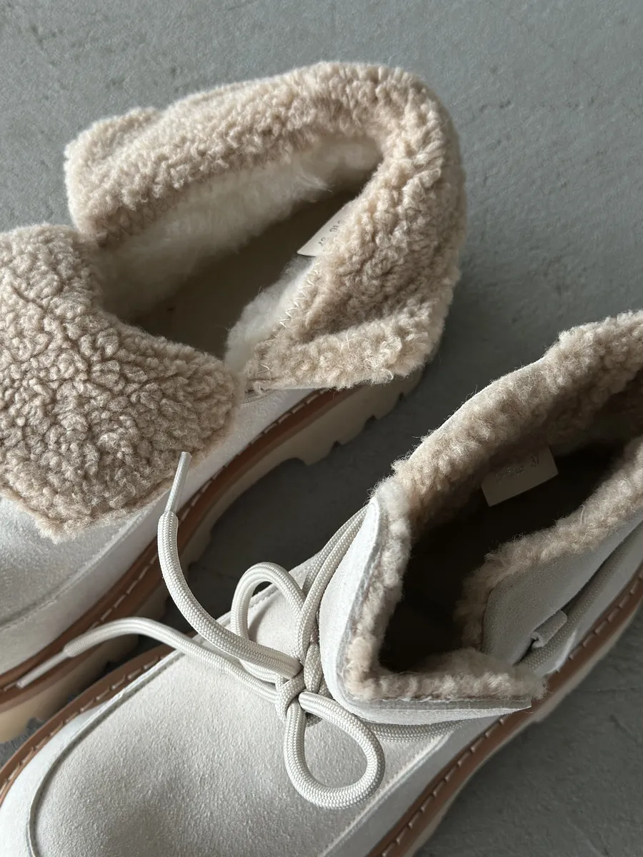 Ботинки женские натуральная замша шерсть