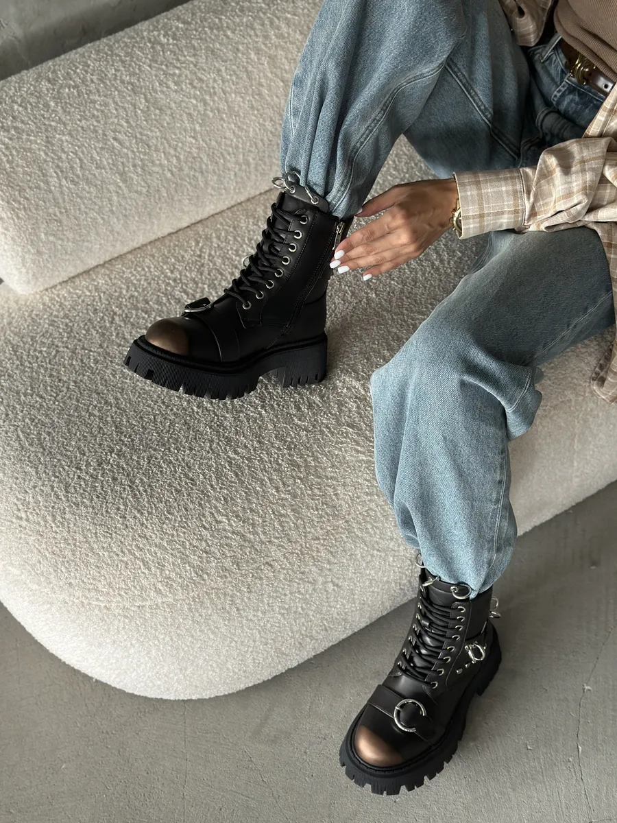 Ботинки женские экокожа шерсть