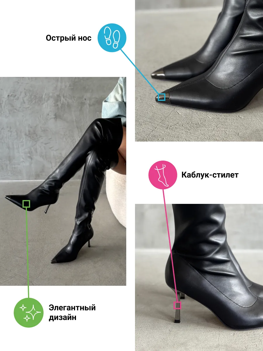 Ботфорты женские экокожа