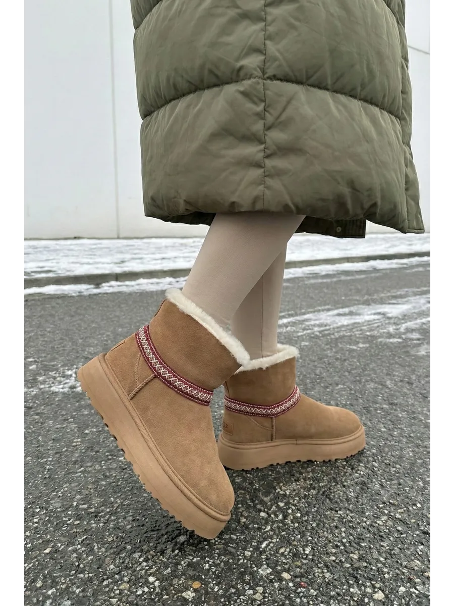 Зимние угги на платформе