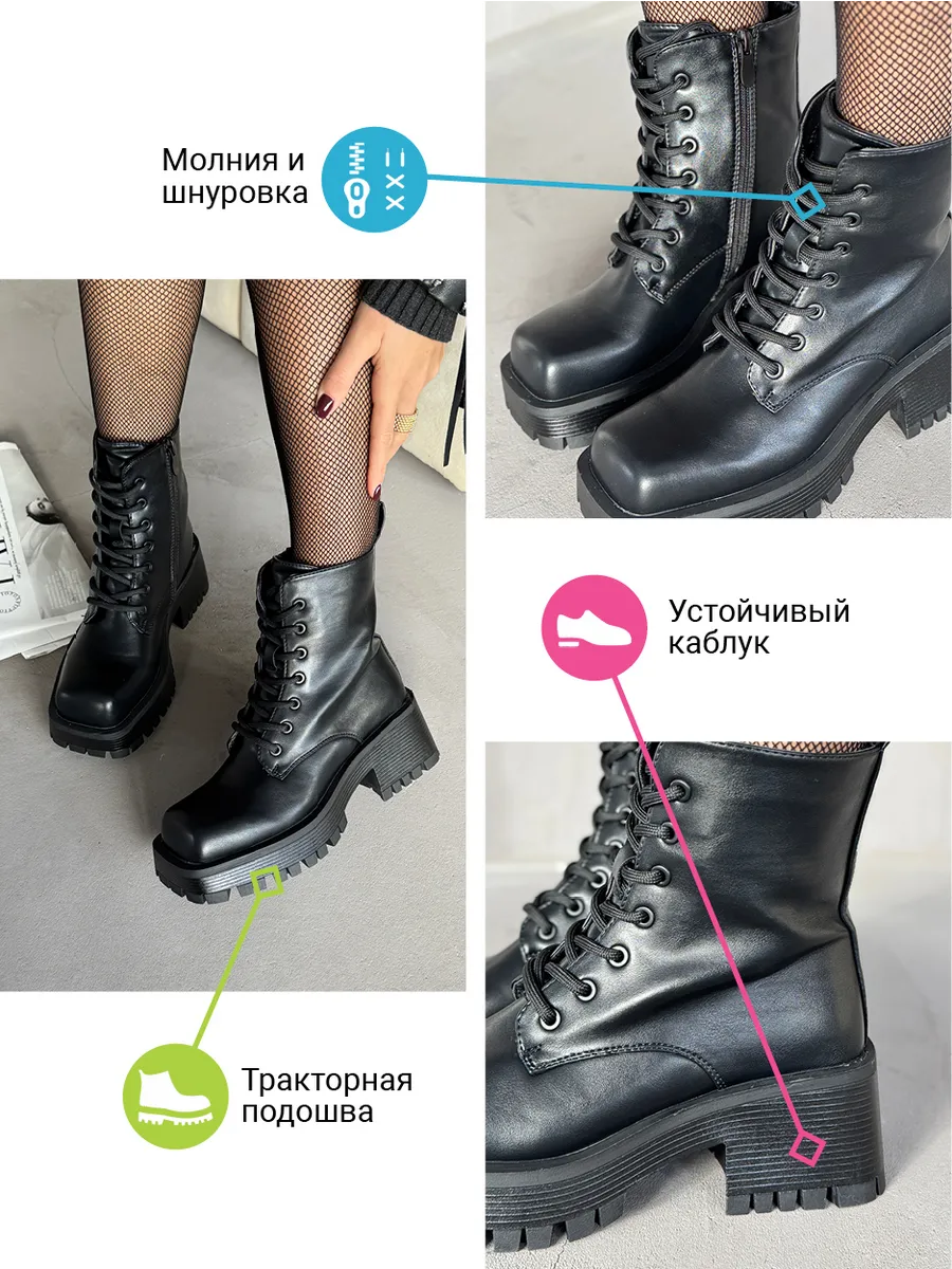 Ботинки женские экокожа