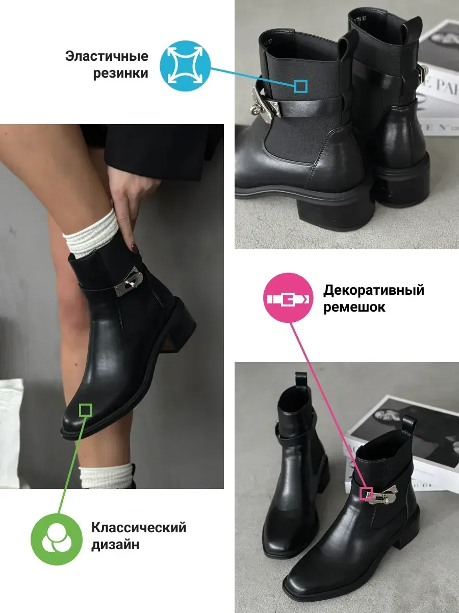 Ботинки женские экокожа