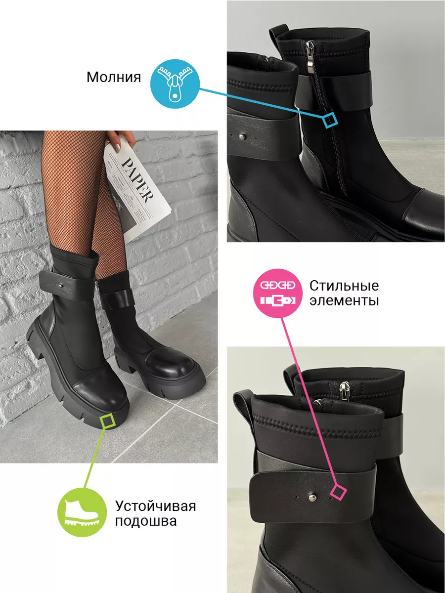 Ботинки женские текстиль