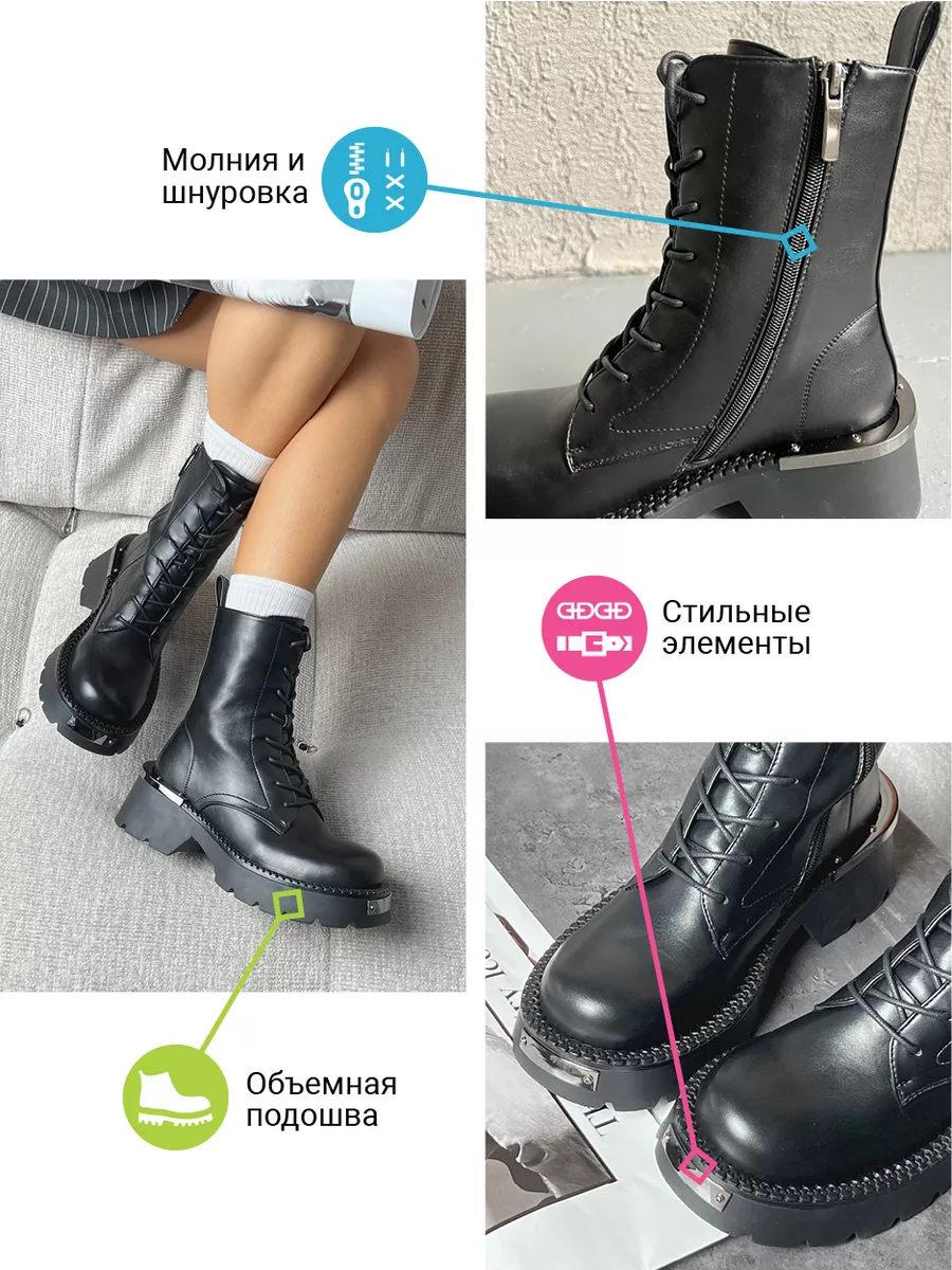 Ботинки женские экокожа