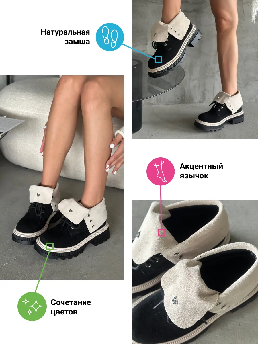 Ботинки женские натуральная замша