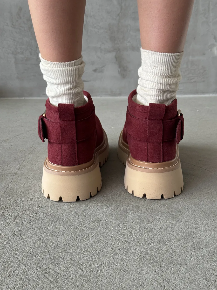 Ботинки женские натуральная замша шерсть