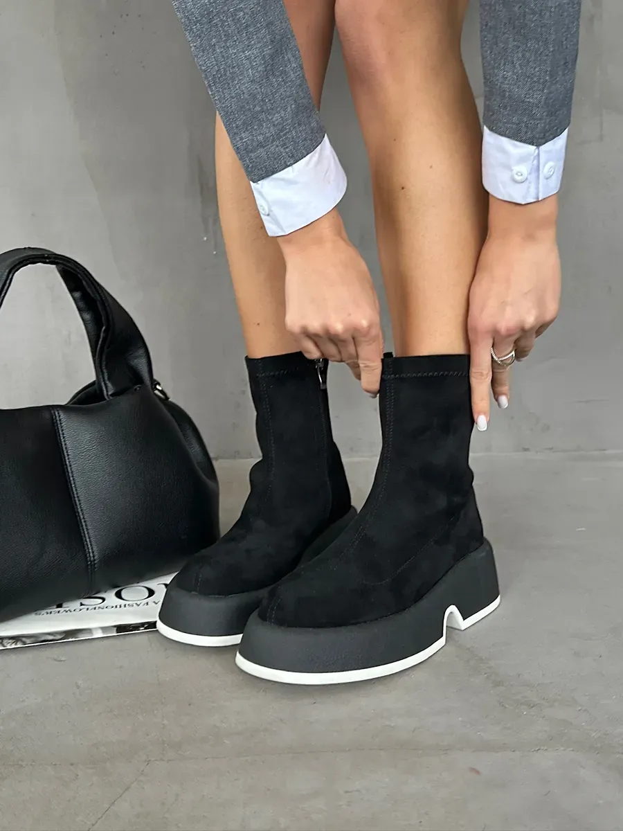 Ботинки женские экозамша