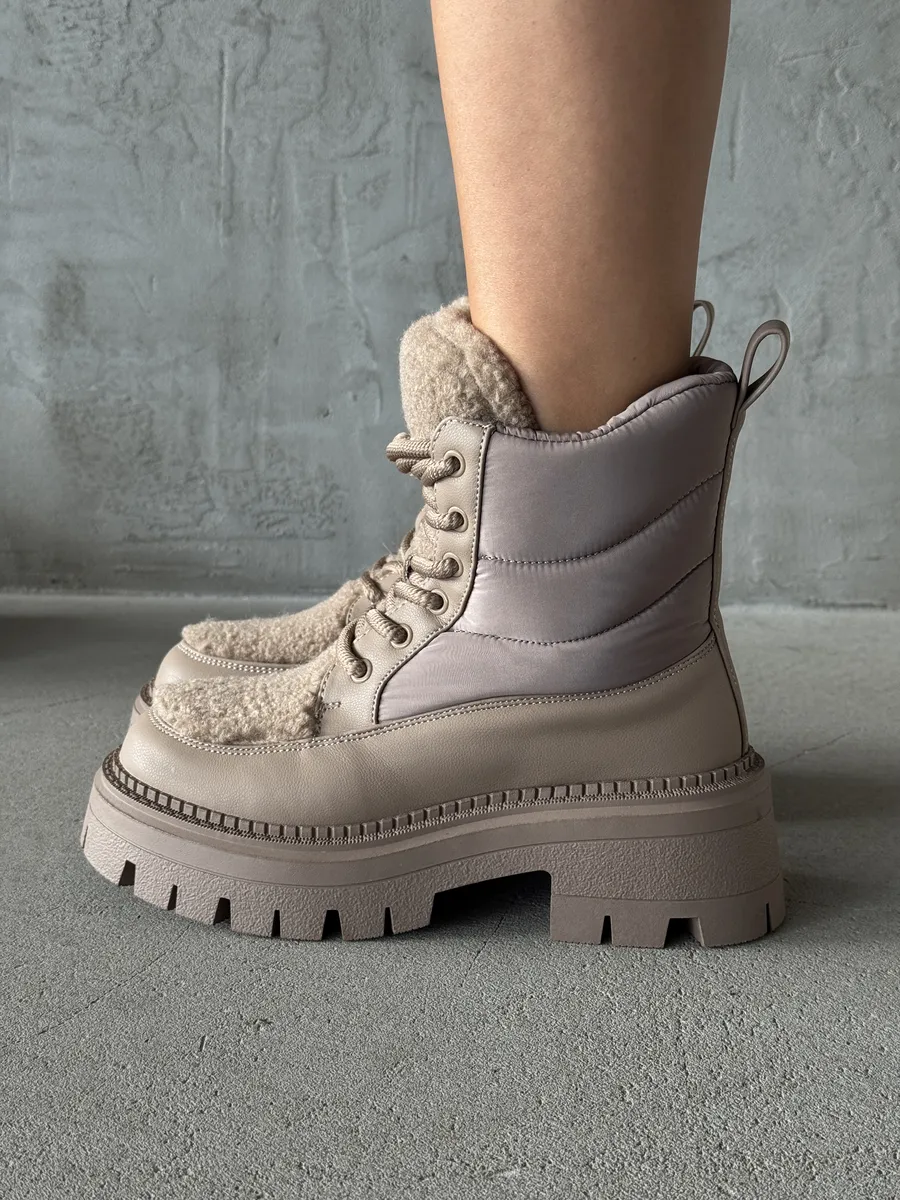 Ботинки женские текстиль шерсть