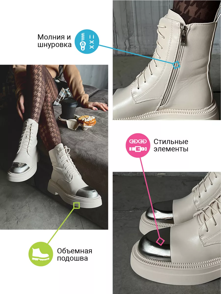 Ботинки женские экокожа