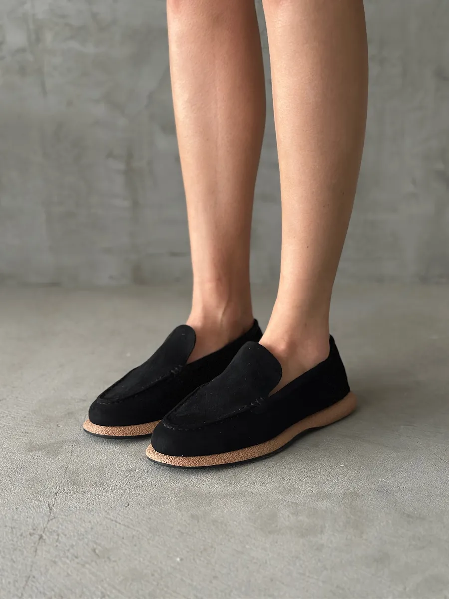 Лоферы женские экозамша