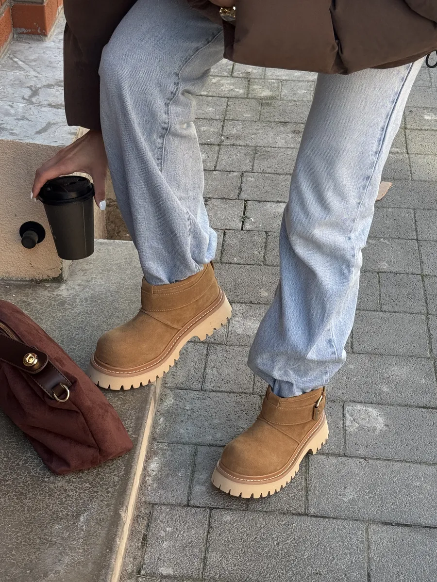 Ботинки женские натуральная замша шерсть