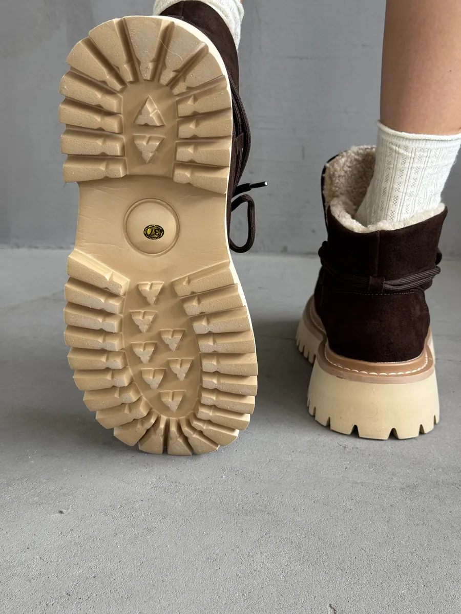 Ботинки женские натуральная замша шерсть