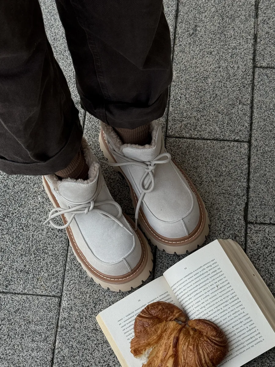 Ботинки женские натуральная замша шерсть