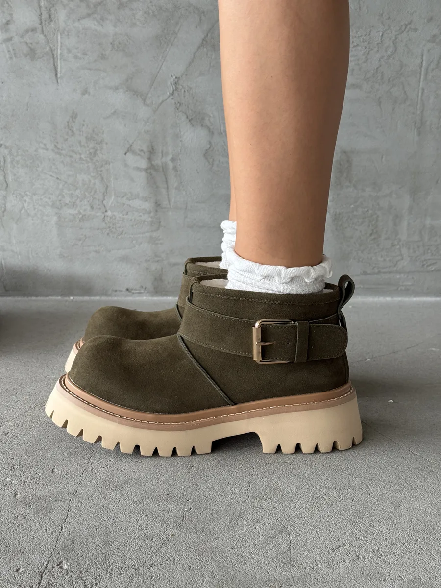 Ботинки женские натуральная замша шерсть